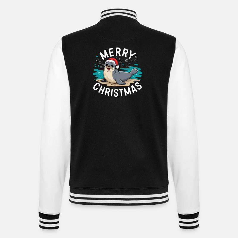 Joyeux Noël Mignon Phoque de Noël - Veste Teddy - noir/blanc