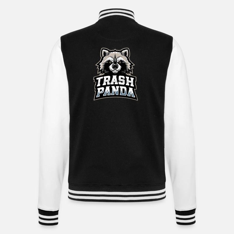 Trash Panda Waschbär Emblem - College-Sweatjacke - Schwarz/Weiß