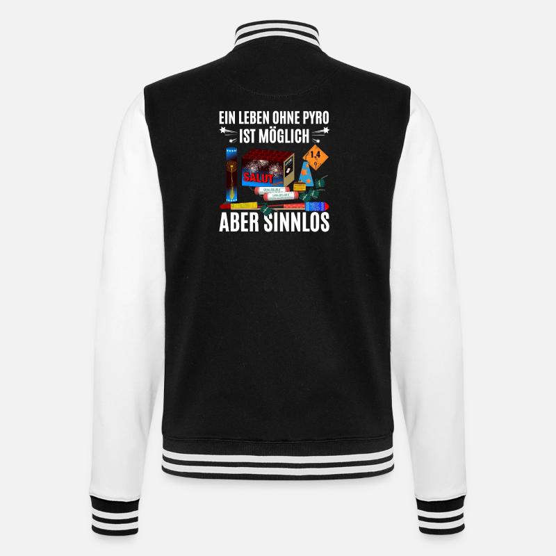 Pyro Experte - College-Sweatjacke - Schwarz/Weiß