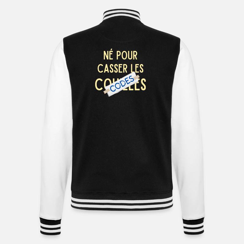 Born to break the codes - College Sweat Jacket - black/white
