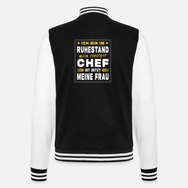 Rentner Ruhestand Geschenkidee - College-Sweatjacke - Schwarz/Weiß