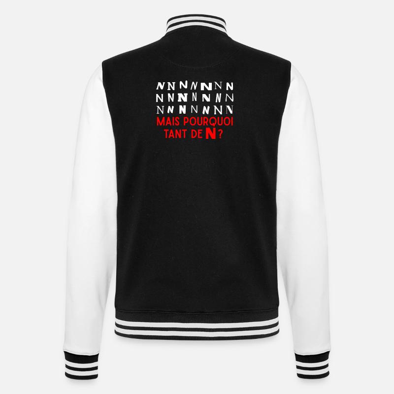Why so many N's? - College Sweat Jacket - black/white