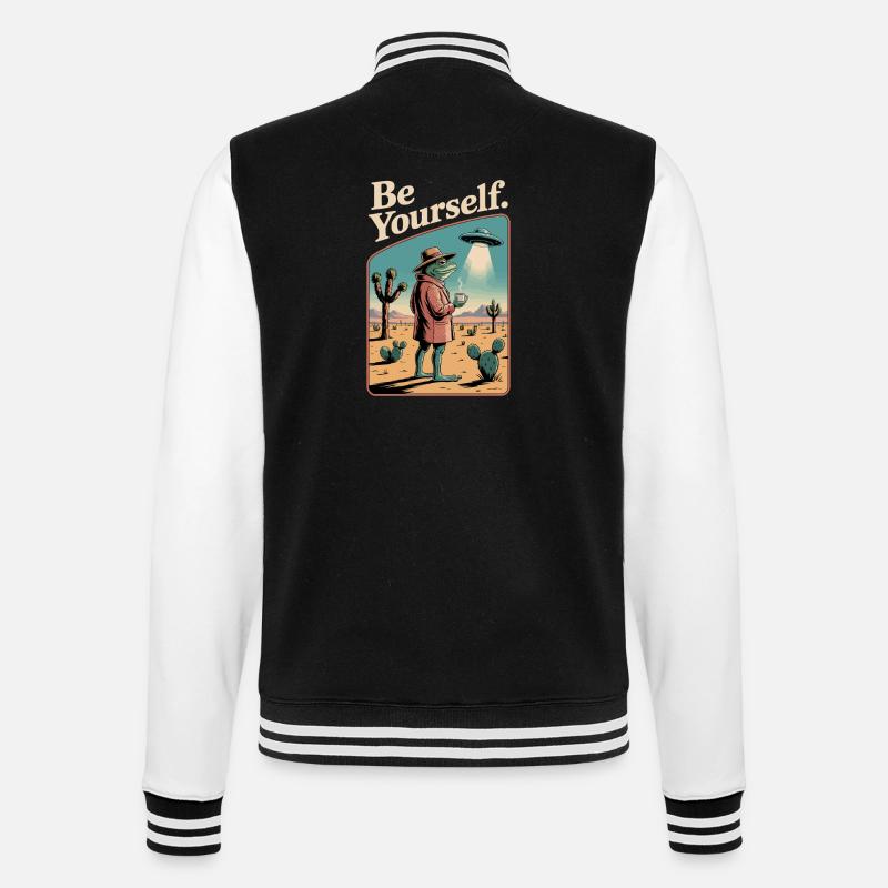 Sei du selbst, cooler Kröte. - College-Sweatjacke - Schwarz/Weiß