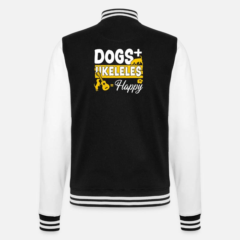 Chiens ukélé hawaïen ukulélé + - Veste Teddy - noir/blanc
