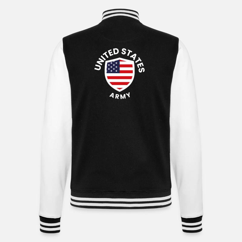 US Army Shield Flag Emblem - College Sweat Jacket - black/white