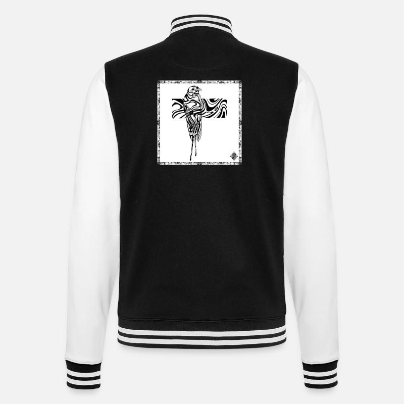 Perroquet abstrait en croix fluide - Veste Teddy - noir/blanc