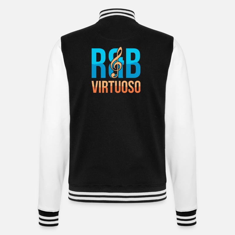 RnB Musikvirtuose E1 Deep Blue - College-Sweatjacke - Schwarz/Weiß