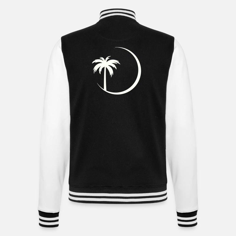 Palm Circle Silhouette - College Sweat Jacket - black/white