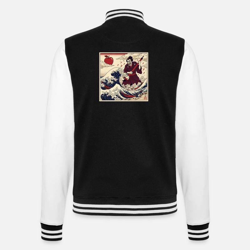 Samurai Teacher F Notes Tsunami Wave - College Sweat Jacket - black/white