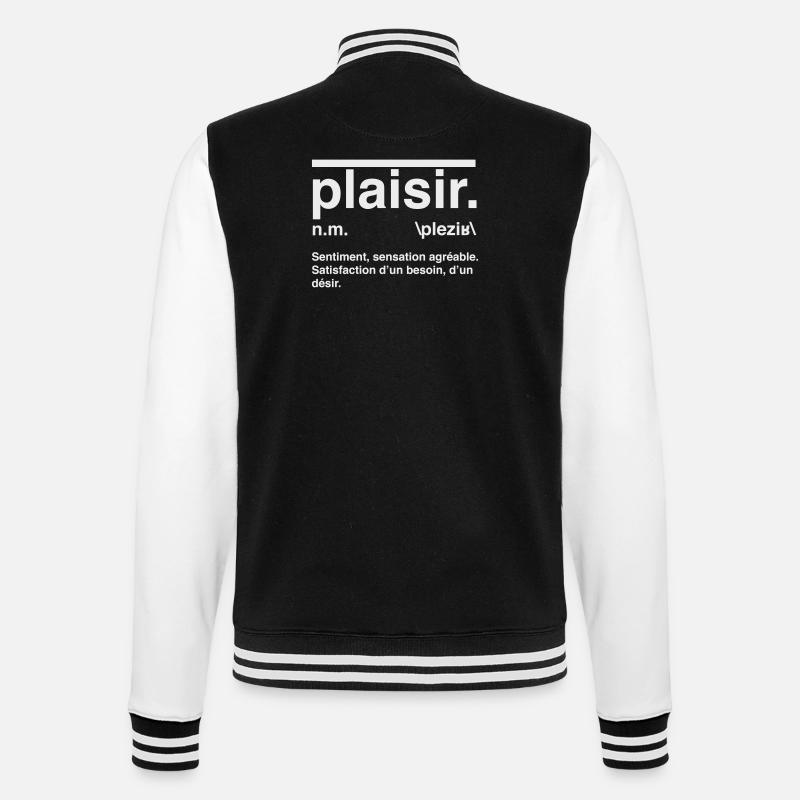 Pleasure Definition Dictionary Style - College Sweat Jacket - black/white