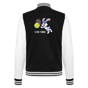 Ich liebe Tennis - College-Sweatjacke - Schwarz/Weiß - Hinten - Marisol (170cm)