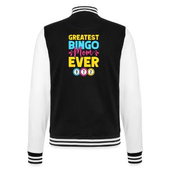 Bingo Game Greatest Bingo Mom Ever Bingo - College Sweat Jacket - black/white - Back - Marisol (170cm)