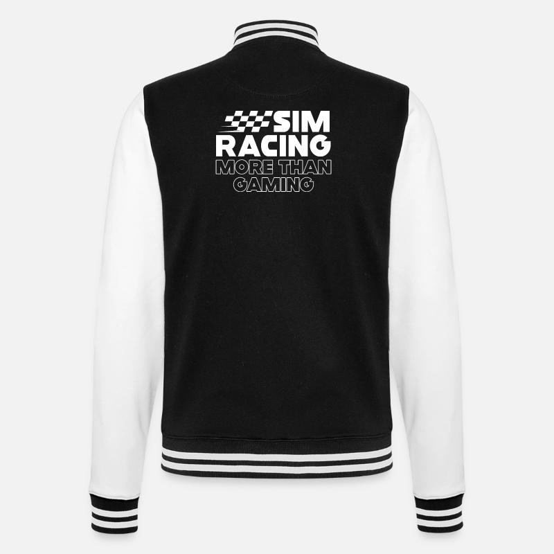 Sim Racing: More Than Gaming - College Sweat Jacket - black/white