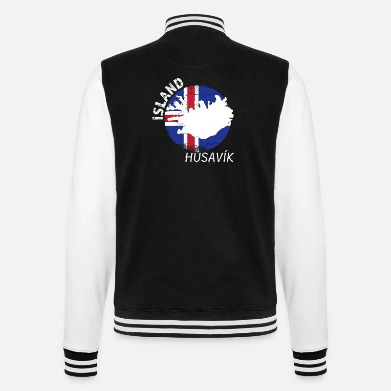 húsavík - College Sweat Jacket - black/white
