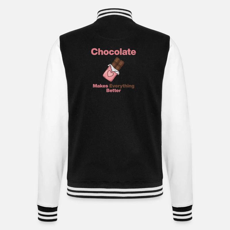 Chocolate makes everything better - College Sweat Jacket - black/white