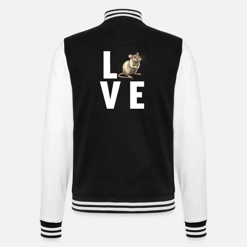 Ratten Ratte - College-Sweatjacke - Schwarz/Weiß
