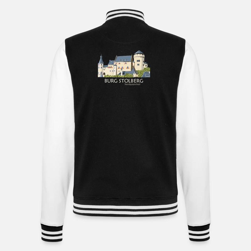 Stolberg Castle Illustration Hand Drawing - College Sweat Jacket - black/white