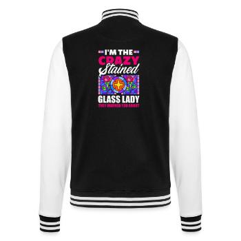 Stained Glass Art Stained Glass Artist - College Sweat Jacket - black/white - Back - Marisol (170cm)