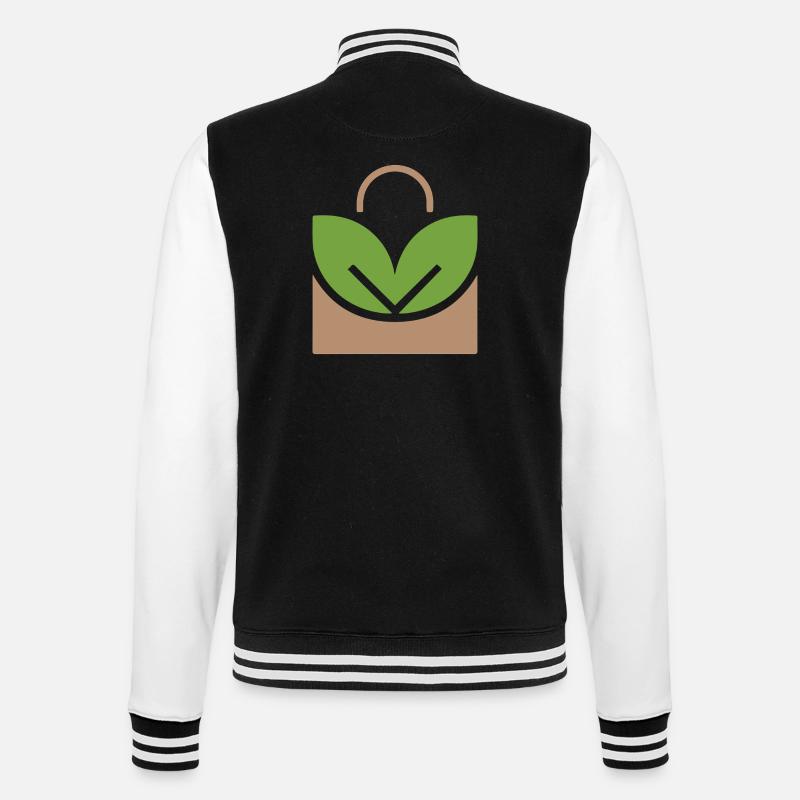 Logo de plante en pot EcoLeaf - Veste Teddy - noir/blanc