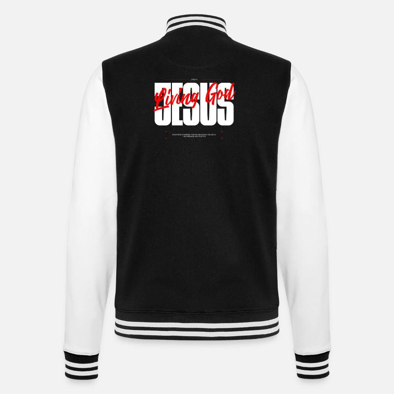 Lebender Gott Typografie Tee - College-Sweatjacke - Schwarz/Weiß
