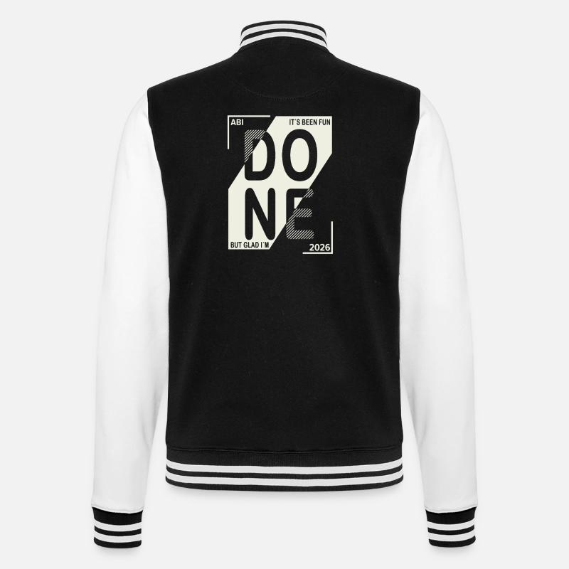 Done 2026 – Abi geschafft Design - College-Sweatjacke - Schwarz/Weiß