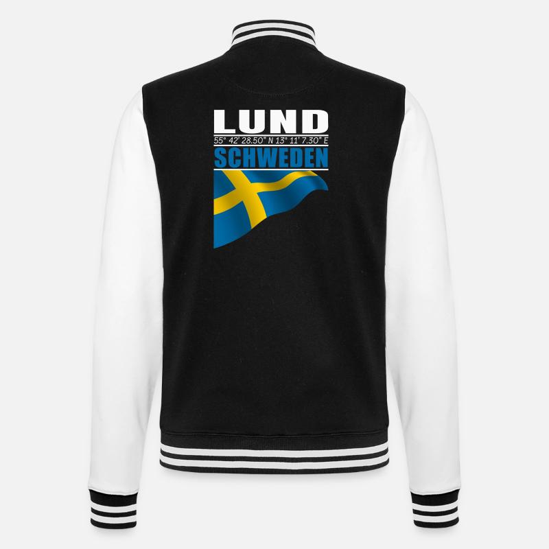 Lund - College-Sweatjacke - Schwarz/Weiß