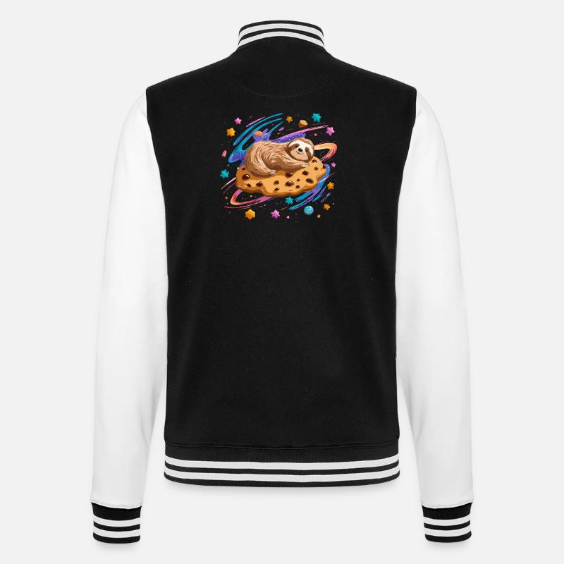 Space Sloth on Cookie - College Sweat Jacket - black/white