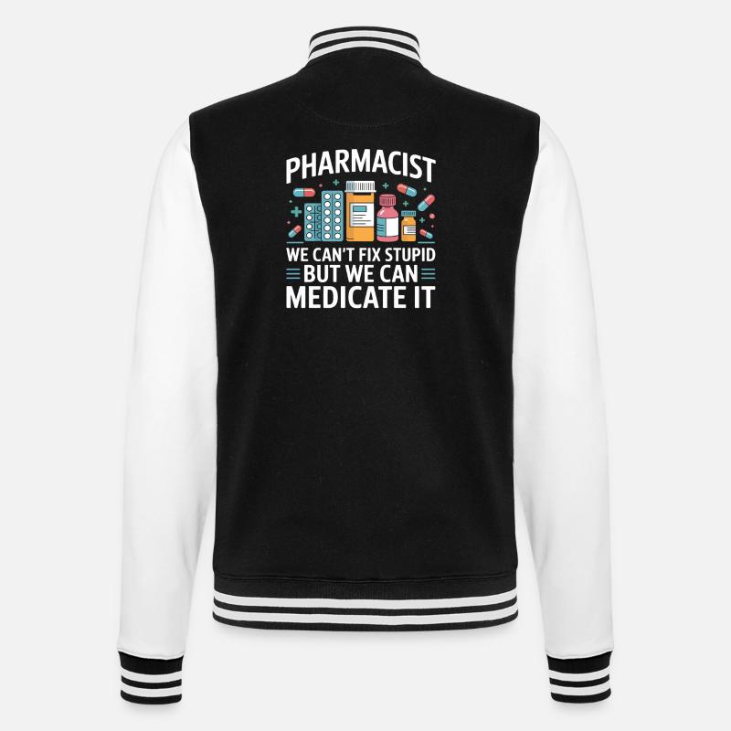 Apotheker Spruch: Medicate It - College-Sweatjacke - Schwarz/Weiß