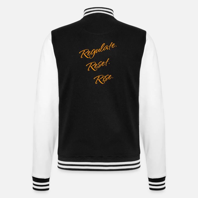Regulate. Reset. Rise. – Nervous System - College Sweat Jacket - black/white