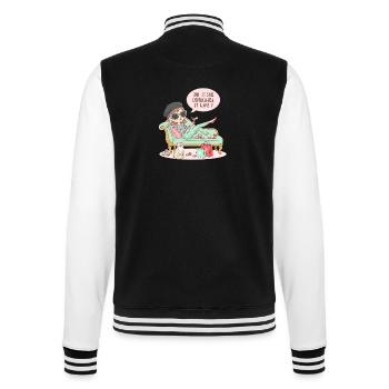 Ich bin launisch und so - College-Sweatjacke - Schwarz/Weiß - Hinten - Marisol (170cm)