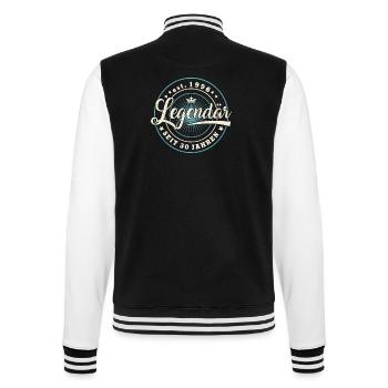 30. Geburtstag - Legendär seit 30 Jahren Geschenk - College-Sweatjacke - Schwarz/Weiß - Hinten - Marisol (170cm)