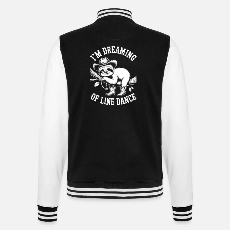 Sloth in line dancing dream - College Sweat Jacket - black/white