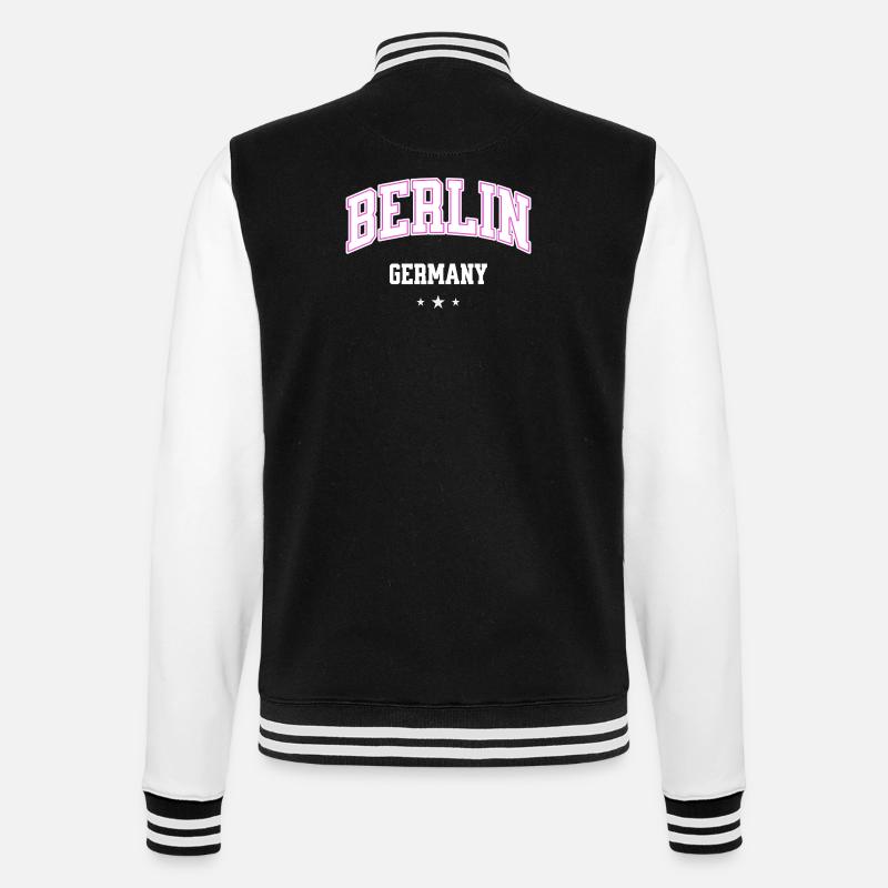 Berlin Pink Varsity Allemagne - Veste Teddy - noir/blanc