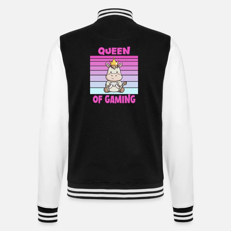 Game Queen Controller - College Sweat Jacket - black/white