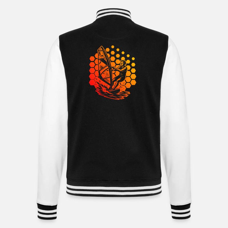 Modern Windsurfing Artwork - College Sweat Jacket - black/white
