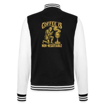 Coffee Is Non-Negotiable Funny Quote - College Sweat Jacket - black/white - Back - Marisol (170cm)