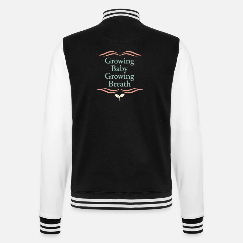 Vorgeburtliches Yoga Werdende Mutter - College-Sweatjacke - Schwarz/Weiß