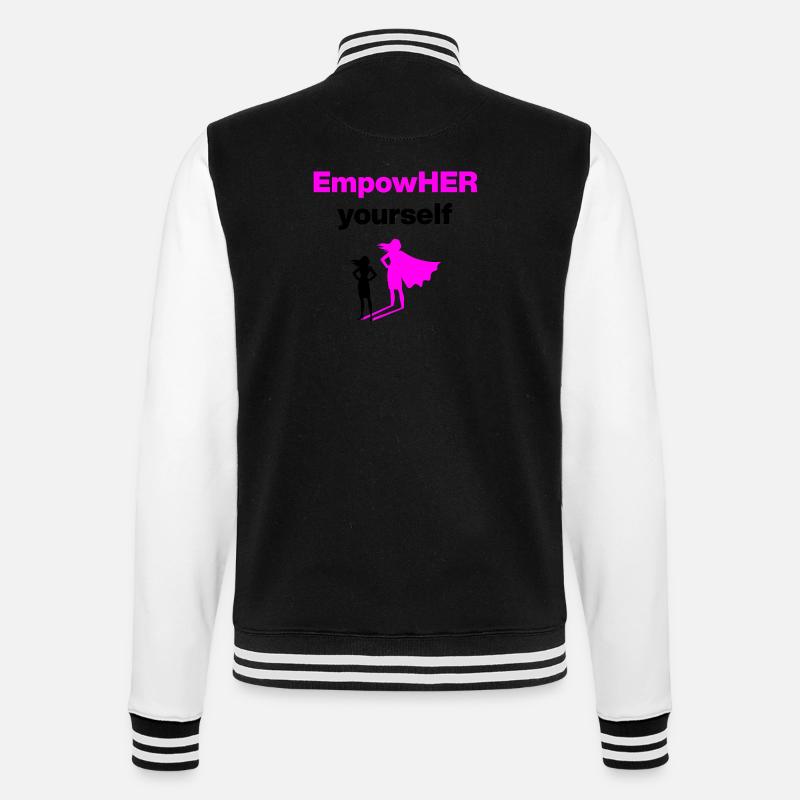EMPOHER YOURSELF PINK EMPOWERMENT SUPERHELDIN - College-Sweatjacke - Schwarz/Weiß