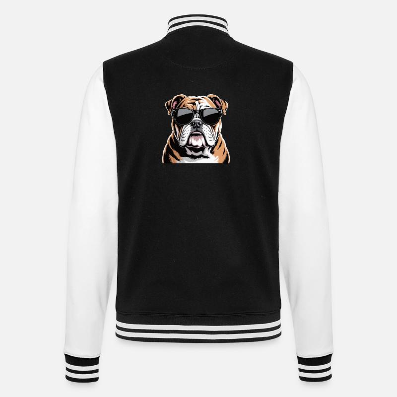 Bulldogge - College-Sweatjacke - Schwarz/Weiß