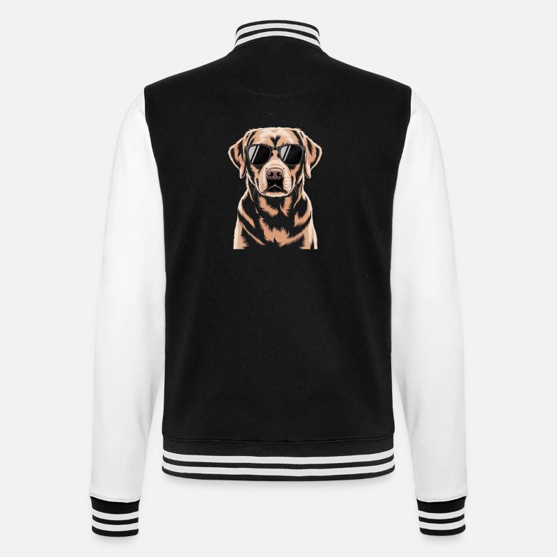 Labrador brun - Veste Teddy - noir/blanc