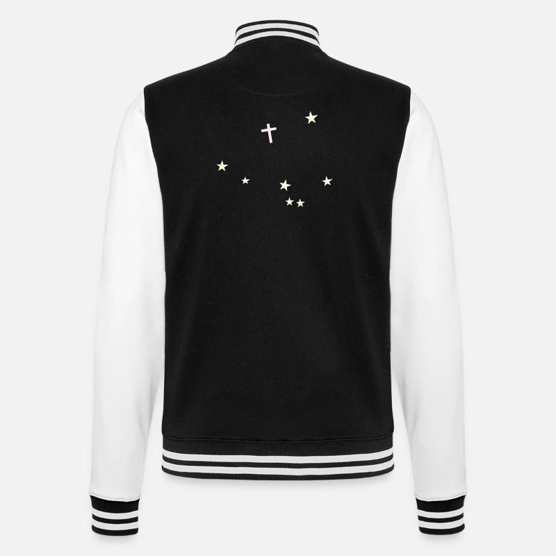 Croix dans le ciel étoilé - Veste Teddy - noir/blanc