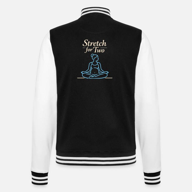 Vorgeburtliches Yoga Werdende Mutter - College-Sweatjacke - Schwarz/Weiß