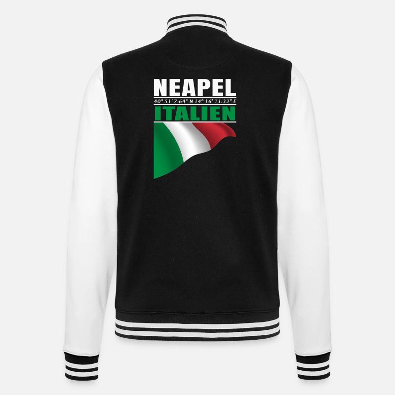 Neapel - College-Sweatjacke - Schwarz/Weiß