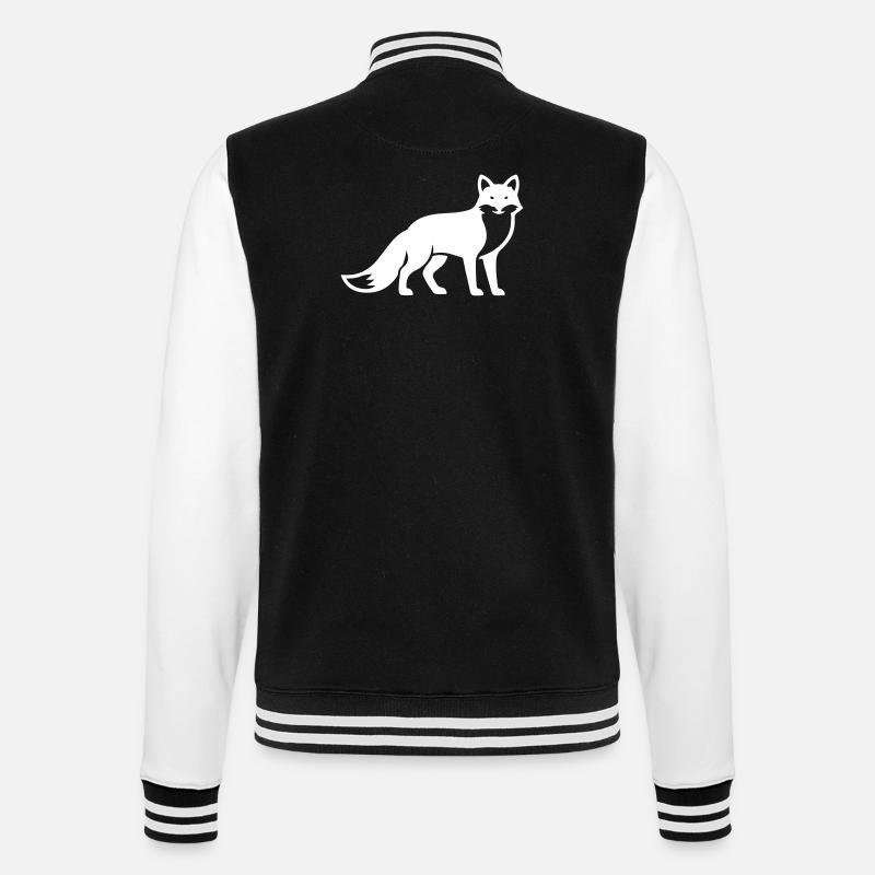 Fuchs Tier Silhouette - College-Sweatjacke - Schwarz/Weiß