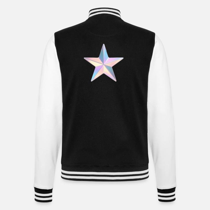 Étoile irisée pastel - Veste Teddy - noir/blanc