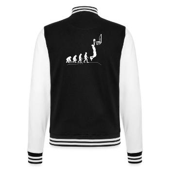 Evolution of dunking on court basketball - College Sweat Jacket - black/white - Back - Marisol (170cm)