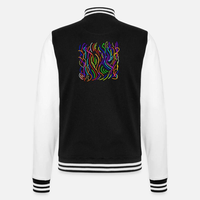 Colour flows on nothing - College Sweat Jacket - black/white