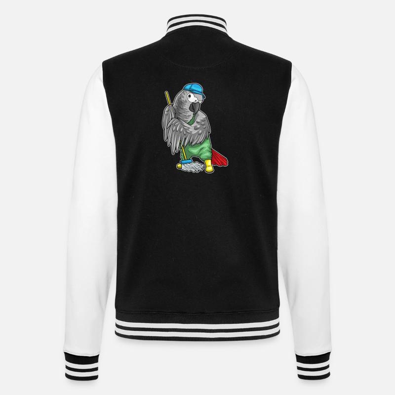 Nettoyage de serpillière pour perroquets - Veste Teddy - noir/blanc