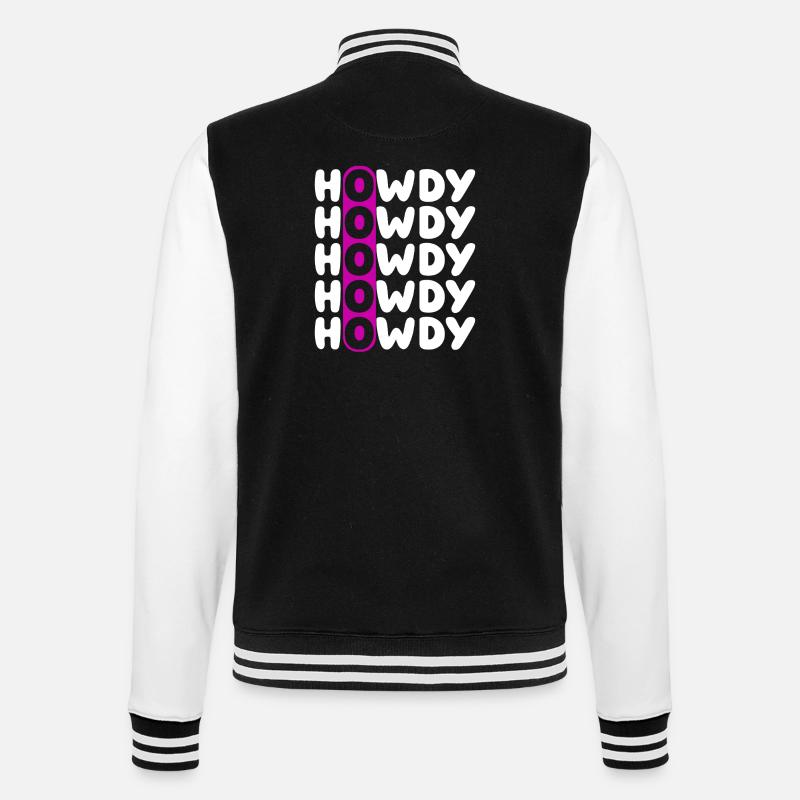 Howdy Repeat O Western Pattern - College-Sweatjacke - Schwarz/Weiß