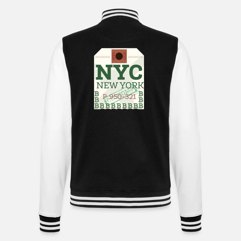 NYC Bold Passport Stamp - College Sweat Jacket - black/white